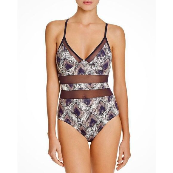 New. BLEU Rod Beattie snake print swimsuit. Retails $139 size 8 - Picture 2 of 11